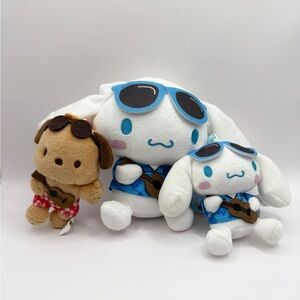 Sanrio Cinnamoroll HAWAII Plush Stuffed Figure NWT & Matching Pochacco Keychain